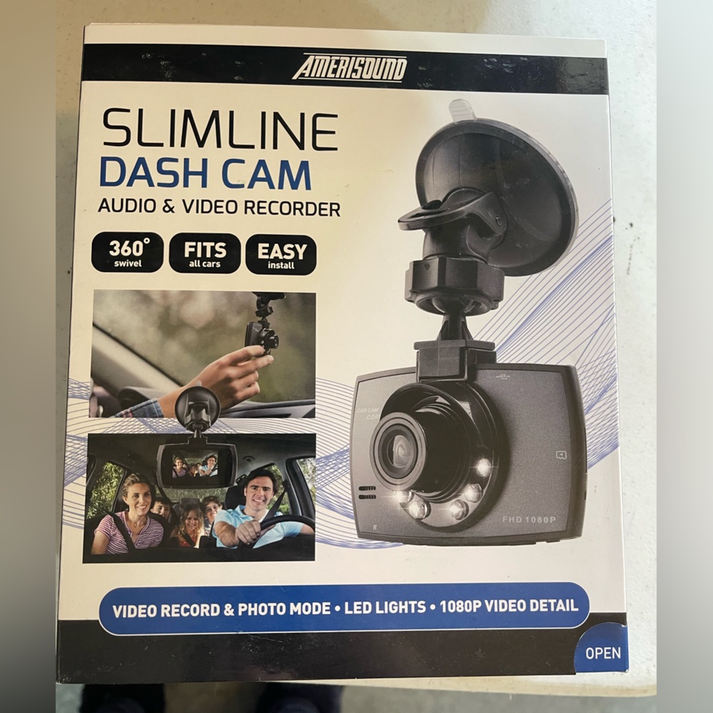 Slim Line Dash Cam Audio & Video Recorder - Black